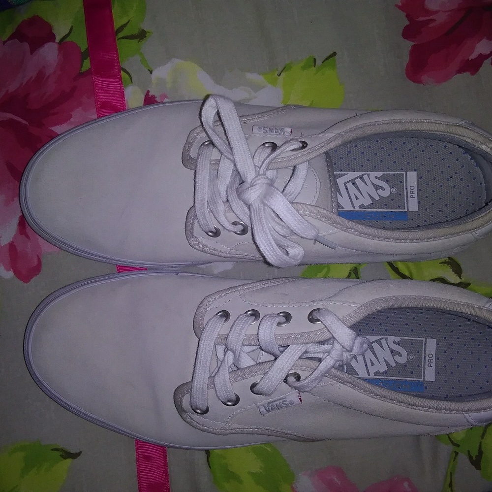 White suede Vans